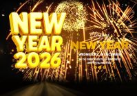 Happy New Year Postcard template