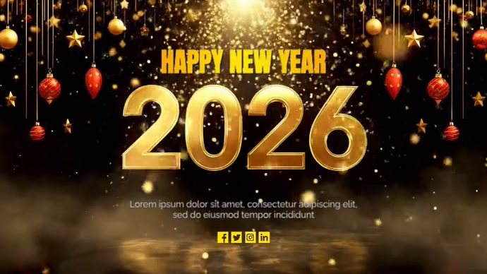 happy new year Display digitale (16:9) template