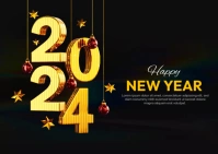 Happy New Year  Design Template Kartu Pos