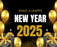 Happy New Year Rectángulo Mediano template