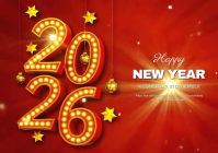 Happy New Year Postcard template