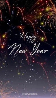 Happy New Year Besigheidskaart template