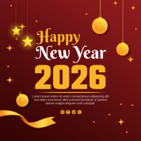 Happy New Year Design Carré (1:1) template