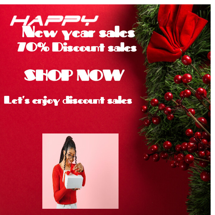 Happy new year Discount sales Template | PosterMyWall