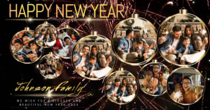 happy new year family photo collage maker Obraz udostępniany na Facebooku template