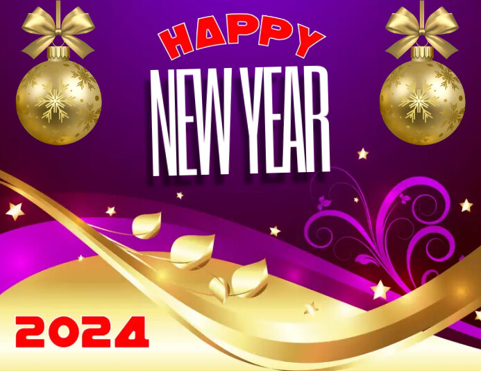 happy new year fireworks Volantino (US Letter) template