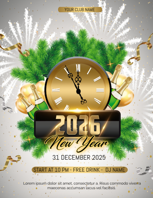 Happy New Year Flyer (us Letter) Template | PosterMyWall