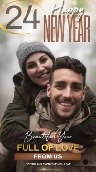 happy new year from couple photo design Instagram Story template