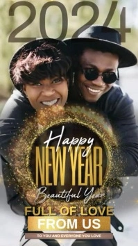 happy new year from couple photo design Instagram Story template