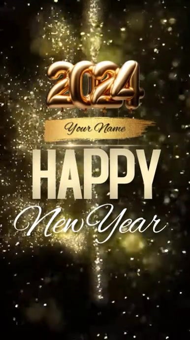 happy new year gold video (1) Rolka Instagram template
