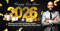 Happy New Year Greeting card Facebook Shared Image template