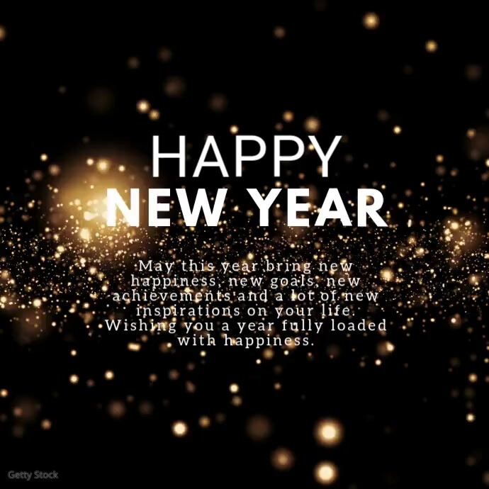 Happy New Year Greeting Card Sparkle Glitter Template Postermywall