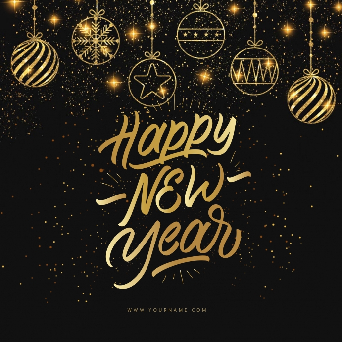 Happy New Year Greeting Template Publicação no Instagram