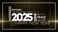 Happy New Year Greeting Video golden Facebook 封面视频 (16:9) template