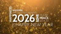 Happy New Year Greeting Video golden Glitter template