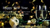 Happy New Year Greetings Company Customers Ad Facebook Cover Video (16:9) template