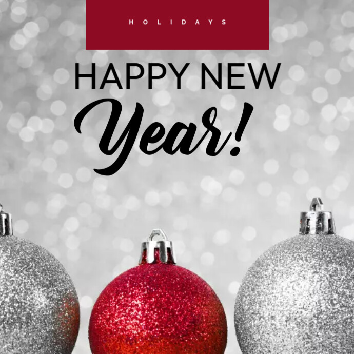 happy new year happy holidays decoration Template | PosterMyWall