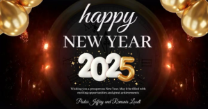 Black New Year Wishes Facebook Shared Image Template