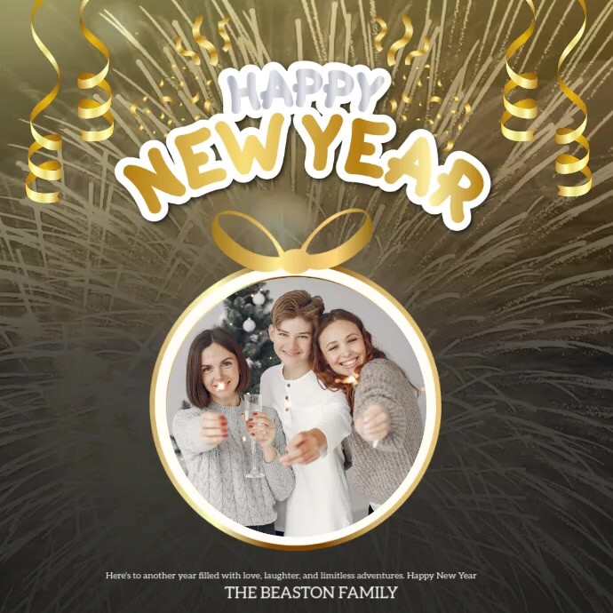 happy new year message instagram square template Kvadrat (1:1)