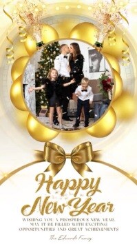 White New Year Photo Greeting Instagram-Story Template