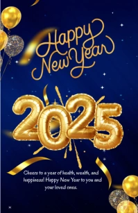 Happy New Year Online Greeting Card Tabloide template