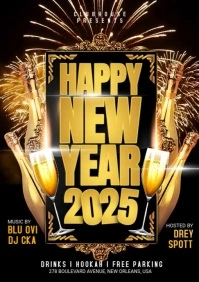 Happy new year Party A4 template