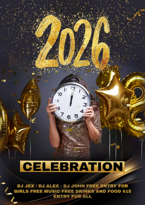 Plantilla de Happy new year party flyer 2026 | PosterMyWall
