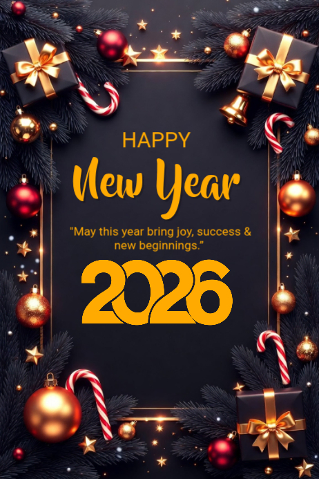Happy New Year Poster 2026 Template | PosterMyWall