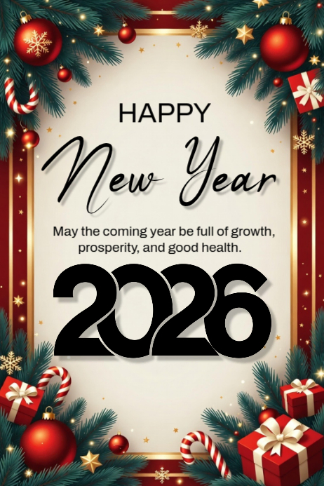 Plantilla de Happy New Year Poster 2026. | PosterMyWall