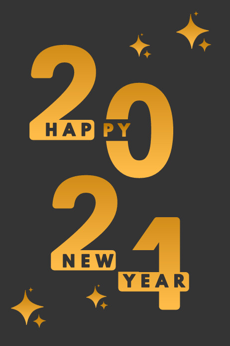 Happy new year poster black and golden Template | PosterMyWall