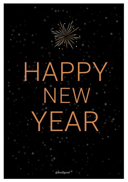 Happy New Year Poster A4 template