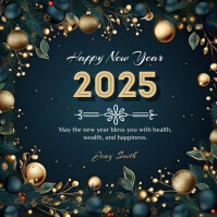 Happy new year poster design Instagram Plasing template