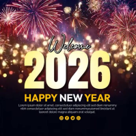 Happy New Year Poster Cuadrado (1:1) template