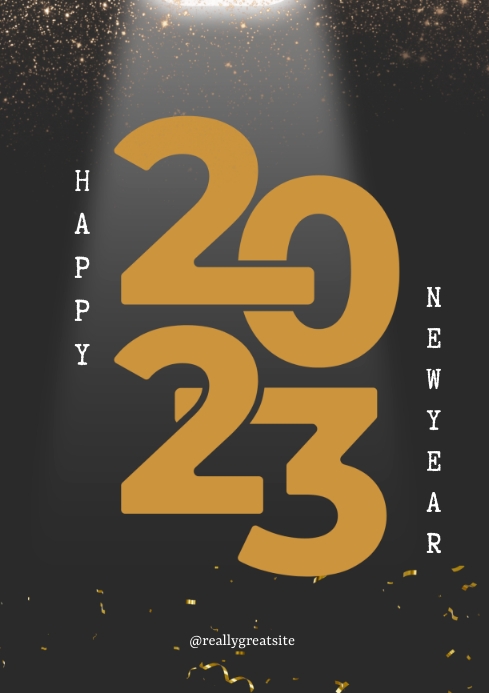 Happy New Year Poster A4 template