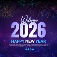 Happy New Year Poster Square (1:1) template