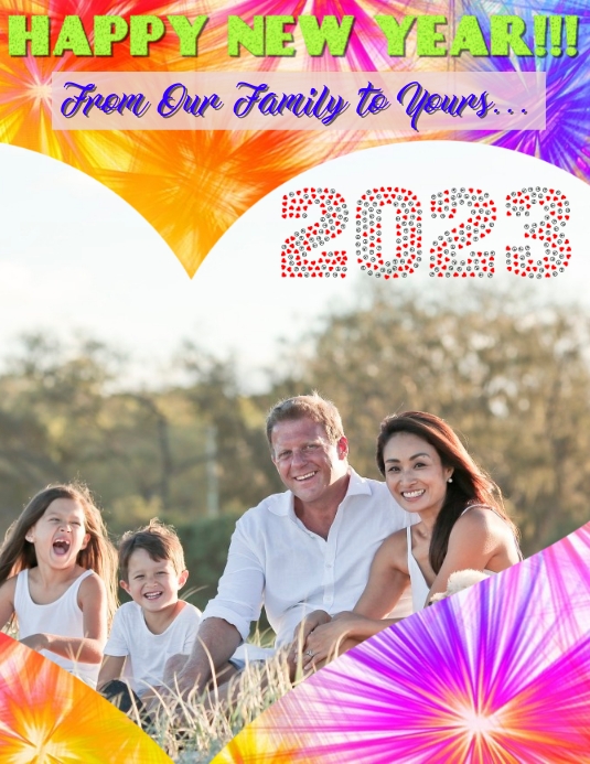 Happy New Year Poster Greetings Pamflet (VSA Brief) template