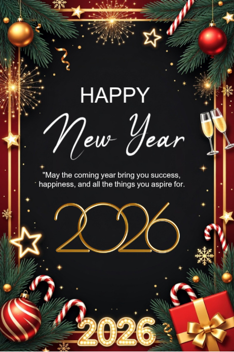 Plantilla de Happy New Year template 2026 | PosterMyWall