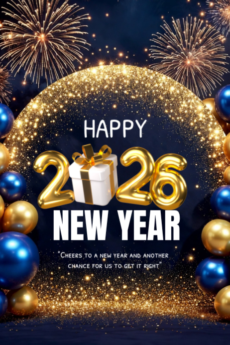 Plantilla de Happy New Year template 2026 | PosterMyWall