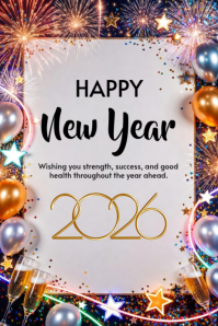 Happy New Year template 2026 Poster