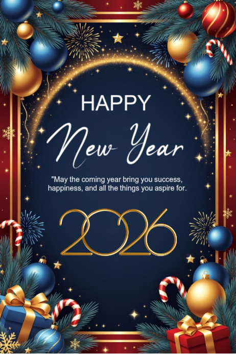 Plantilla de Happy New Year template 2026 | PosterMyWall