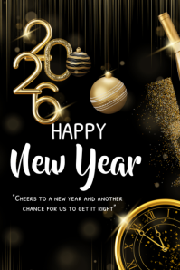 Happy New Year template 2026 Poster