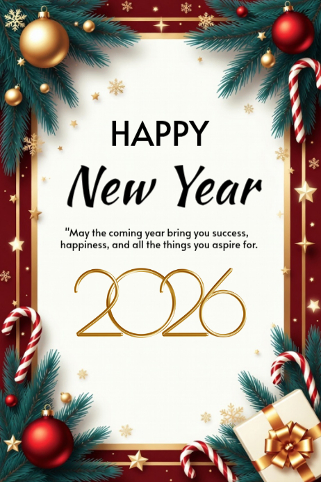 Plantilla de Happy New Year template 2026 | PosterMyWall