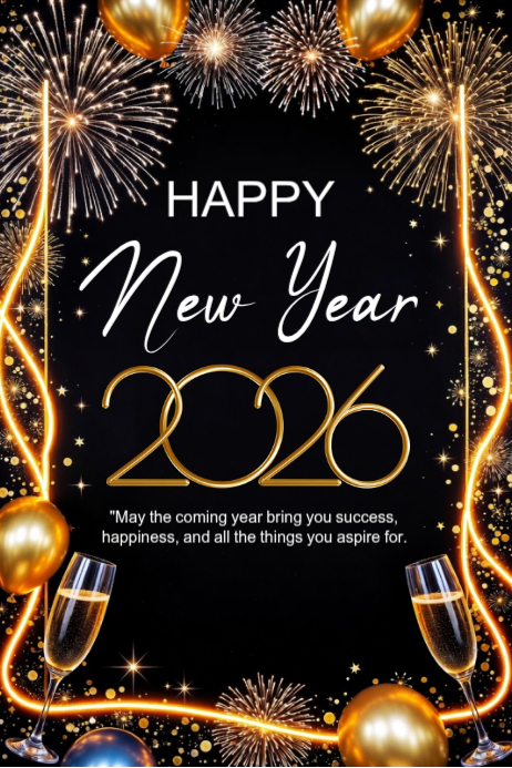 Plantilla de Happy New Year template 2026 | PosterMyWall