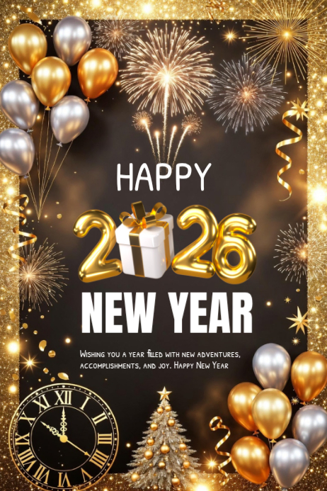 Plantilla de Happy New Year template 2026 | PosterMyWall