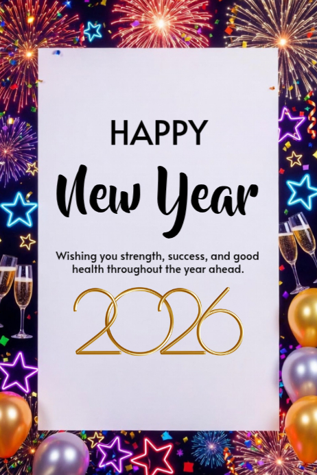 Plantilla de Happy New Year template 2026 | PosterMyWall