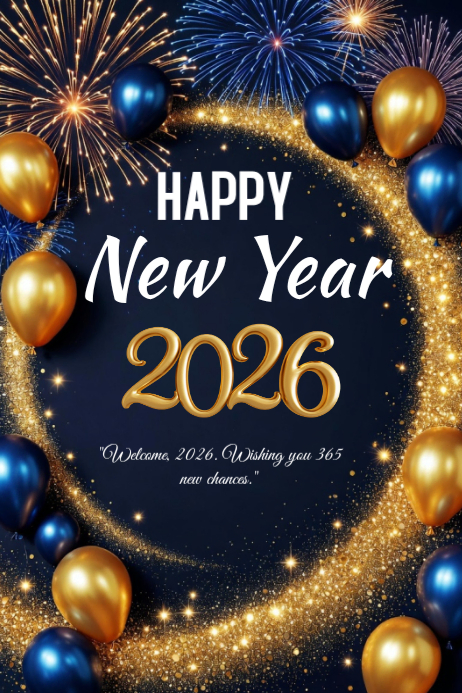 Plantilla de Happy New Year template 2026 | PosterMyWall