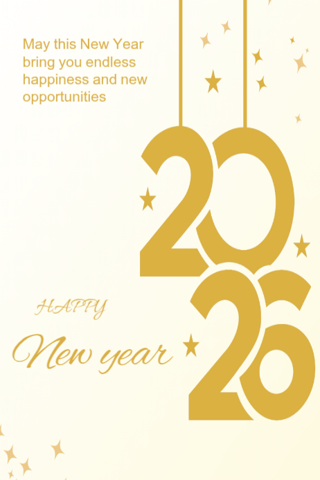 Plantilla de Happy new year template 2026 | PosterMyWall