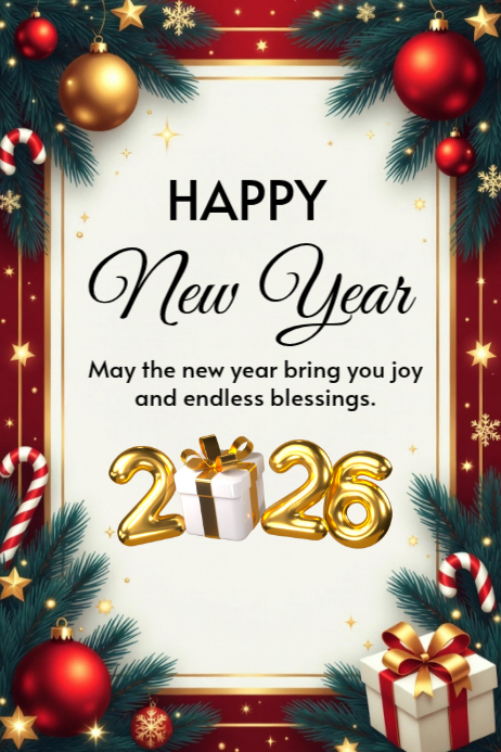 Plantilla de Happy New Year template 2026 | PosterMyWall