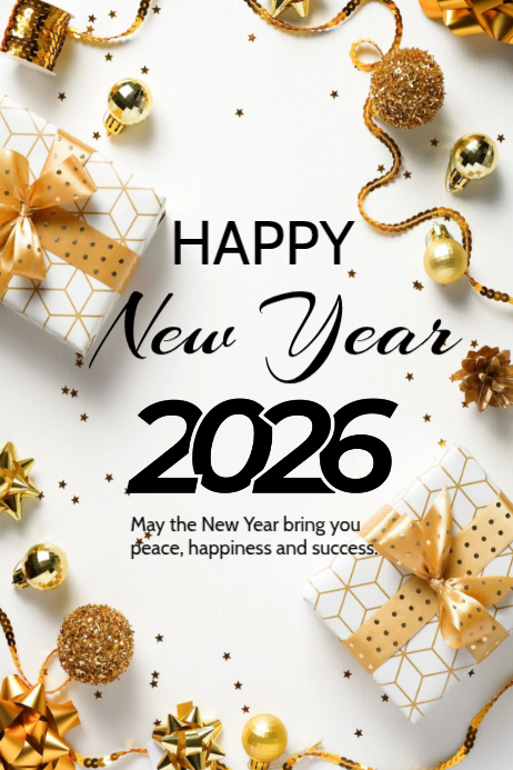 Plantilla de Happy New Year template 2026 | PosterMyWall