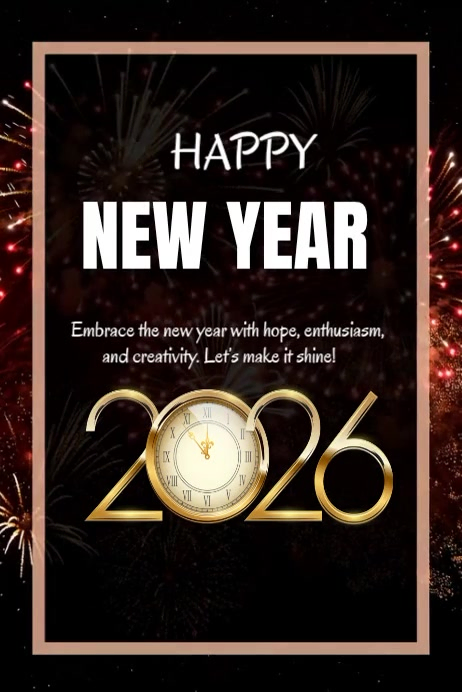 Copy of Happy New Year Video template 2026 | PosterMyWall